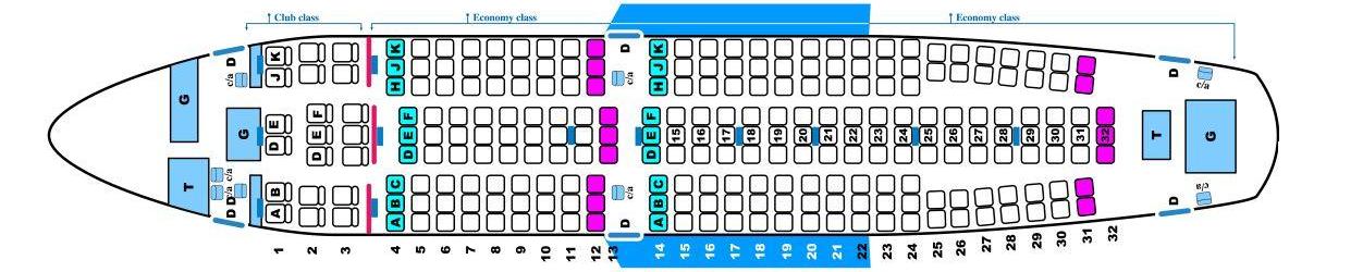 Airbus 318 схема салона