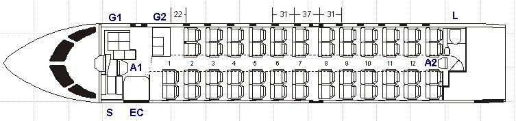 Bombardier CRJ NextGen схема салона