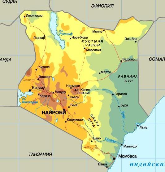 Географическое положение Кении